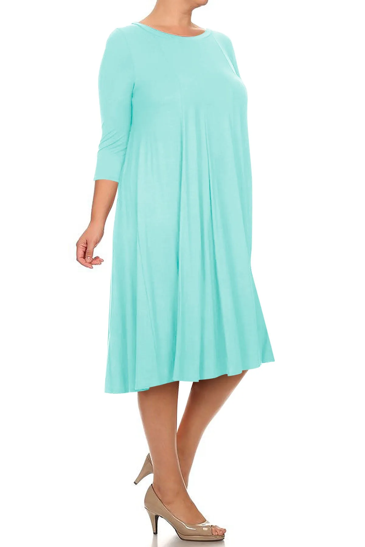 Women's Plus Size Casual  A-Line Pleated Maternity Dress