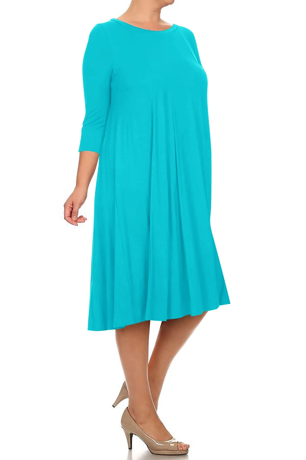 Women's Plus Size Casual  A-Line Pleated Maternity Dress