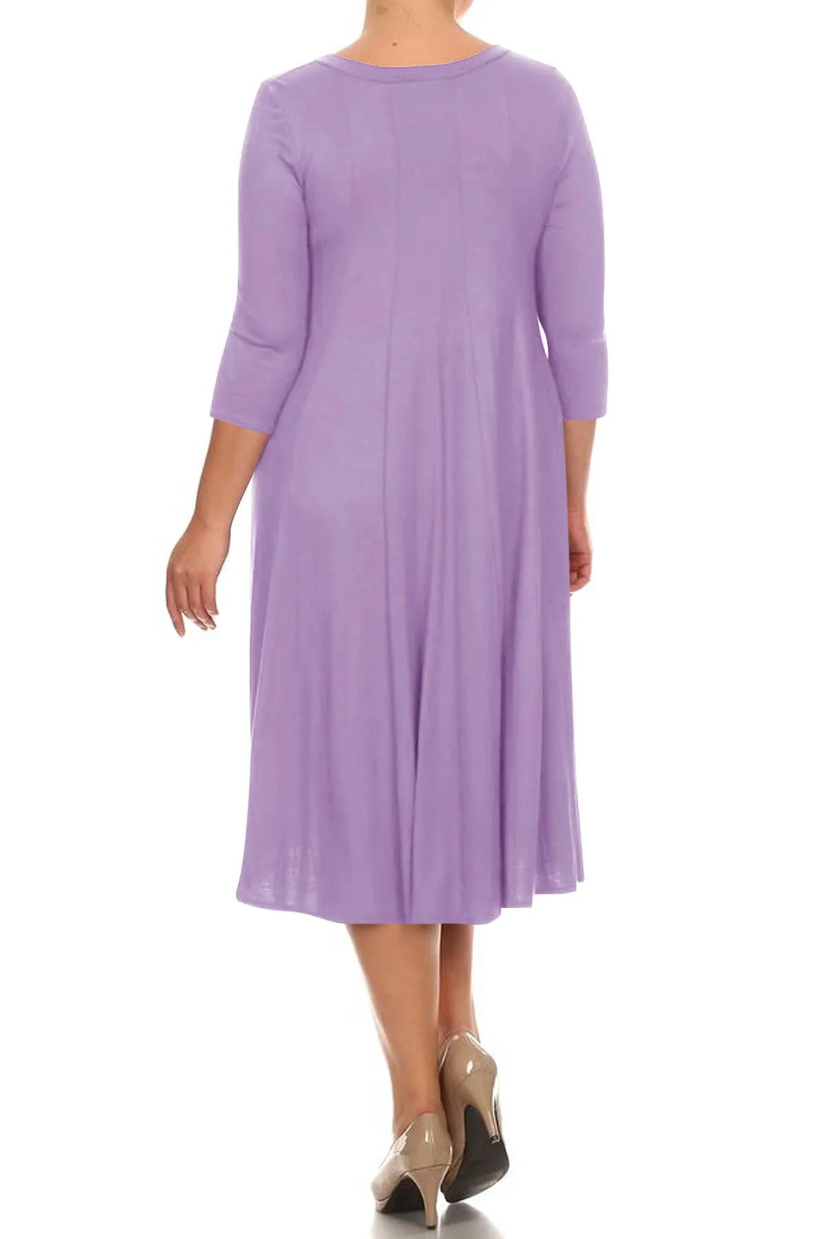 Women's Plus Size Casual  A-Line Pleated Maternity Dress
