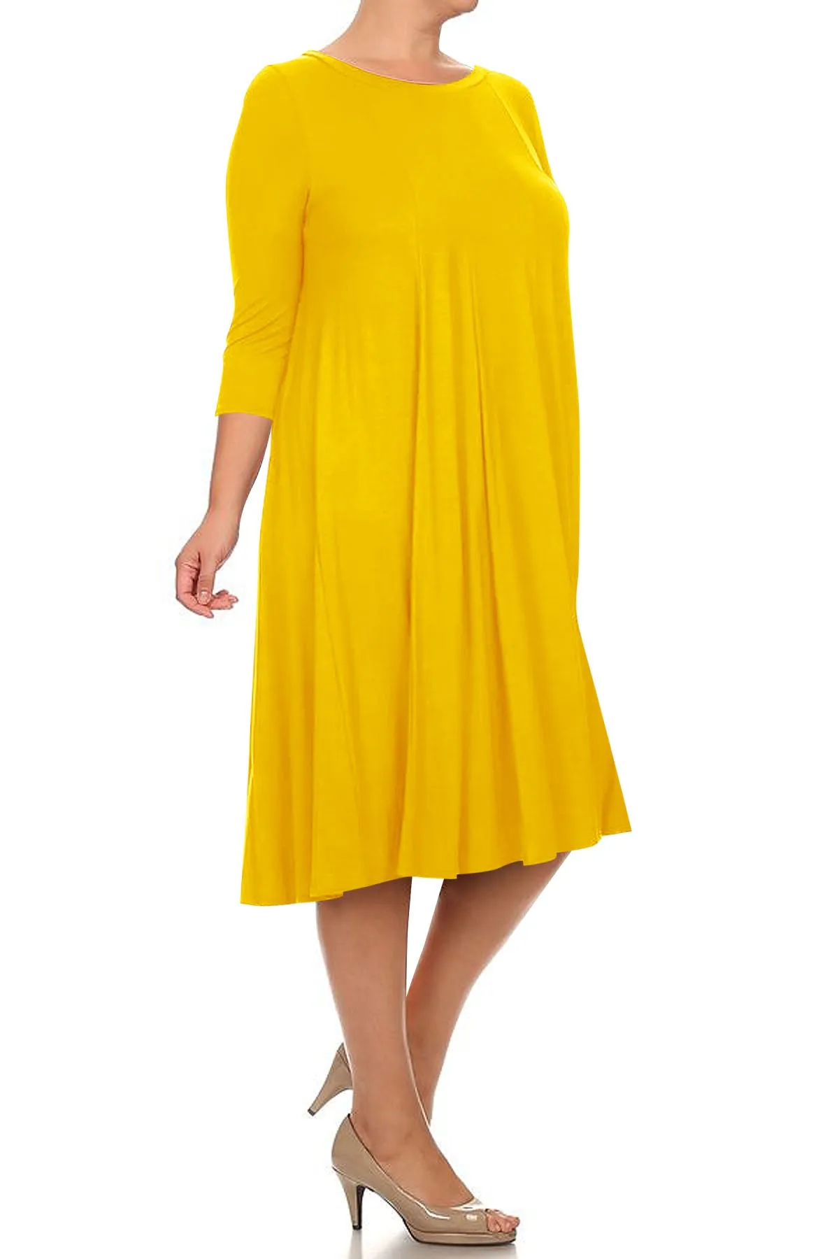 Women's Plus Size Casual  A-Line Pleated Maternity Dress