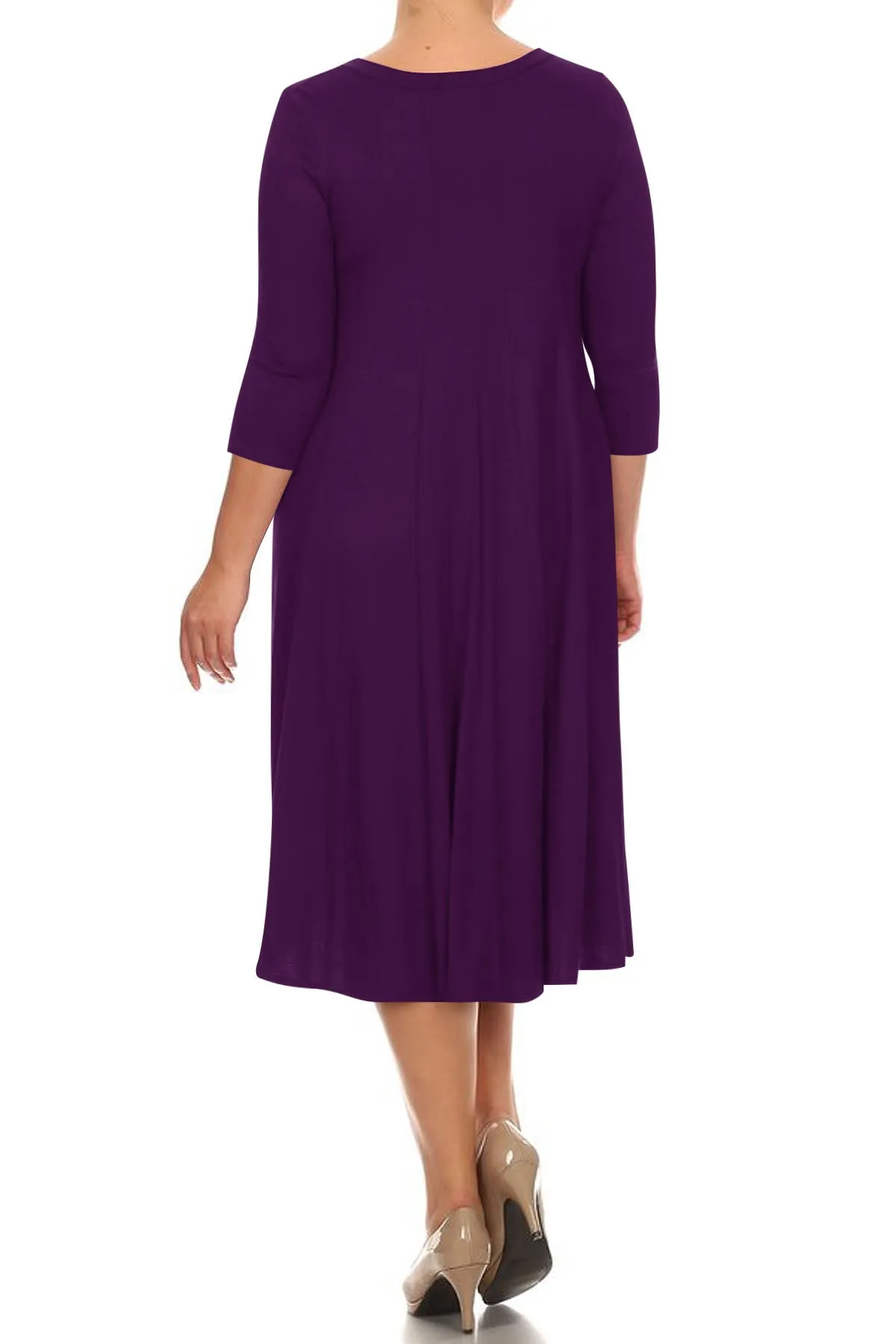 Women's Plus Size Casual  A-Line Pleated Maternity Dress