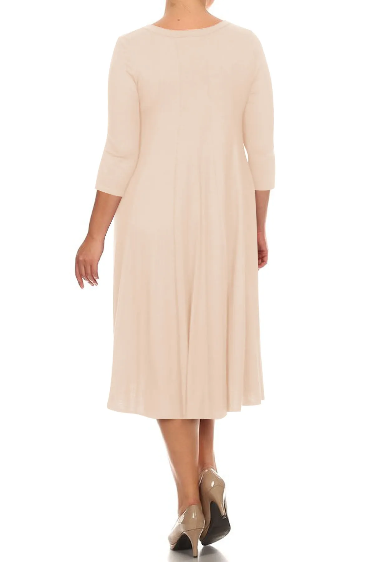 Women's Plus Size Casual  A-Line Pleated Maternity Dress