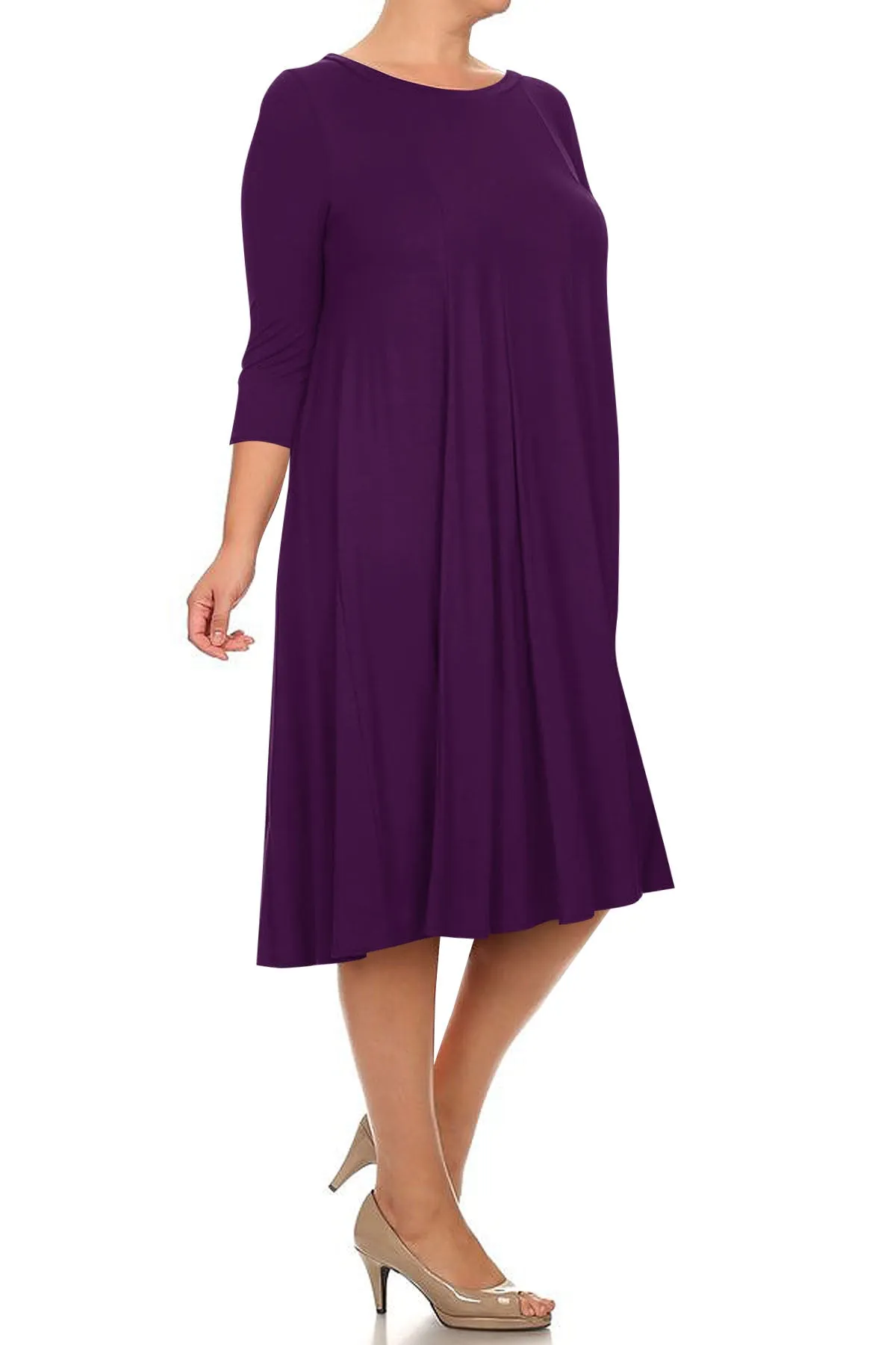 Women's Plus Size Casual  A-Line Pleated Maternity Dress