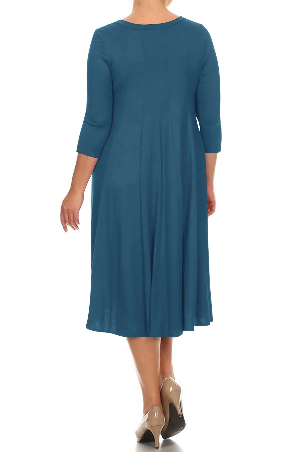Women's Plus Size Casual  A-Line Pleated Maternity Dress