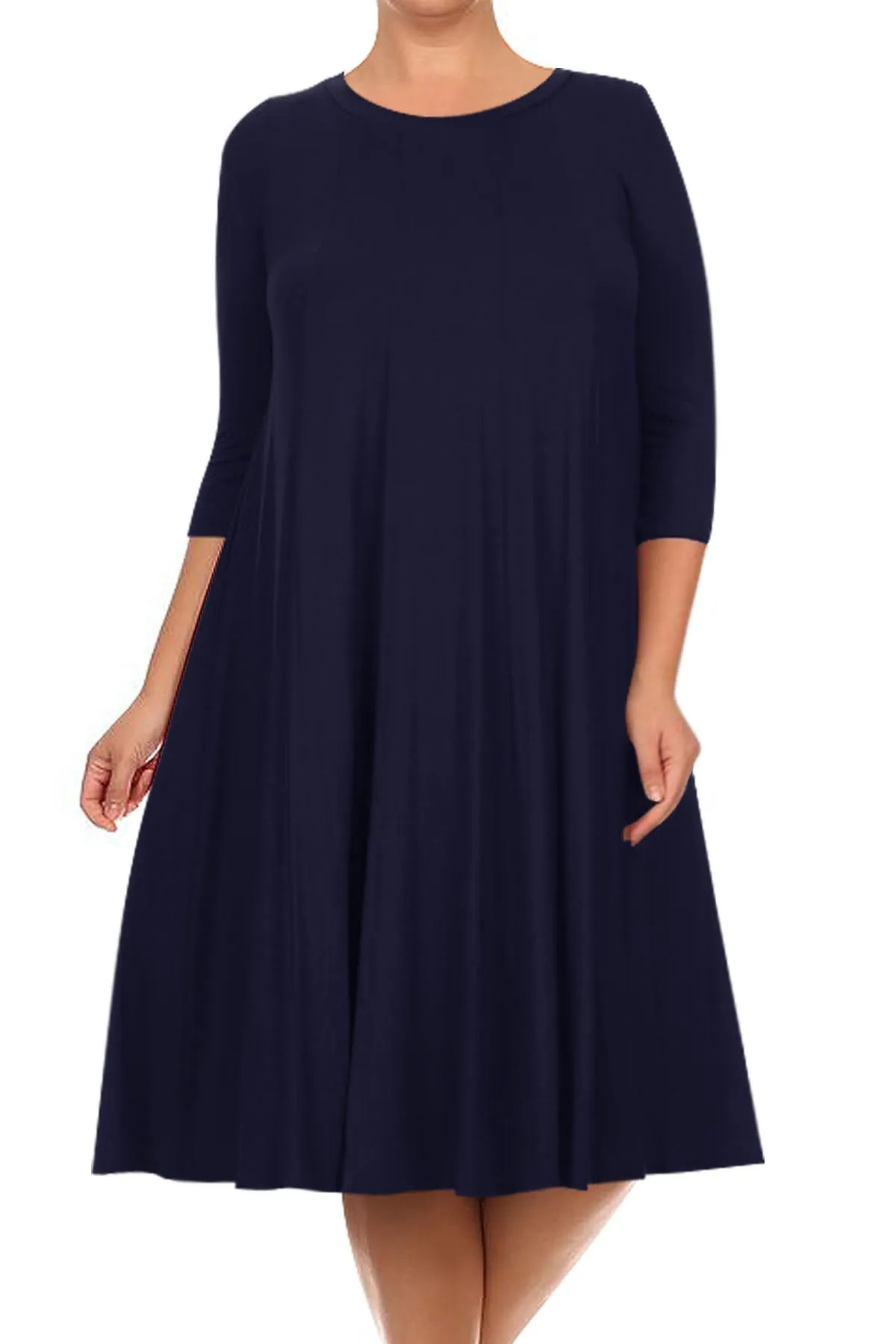 Women's Plus Size Casual  A-Line Pleated Maternity Dress