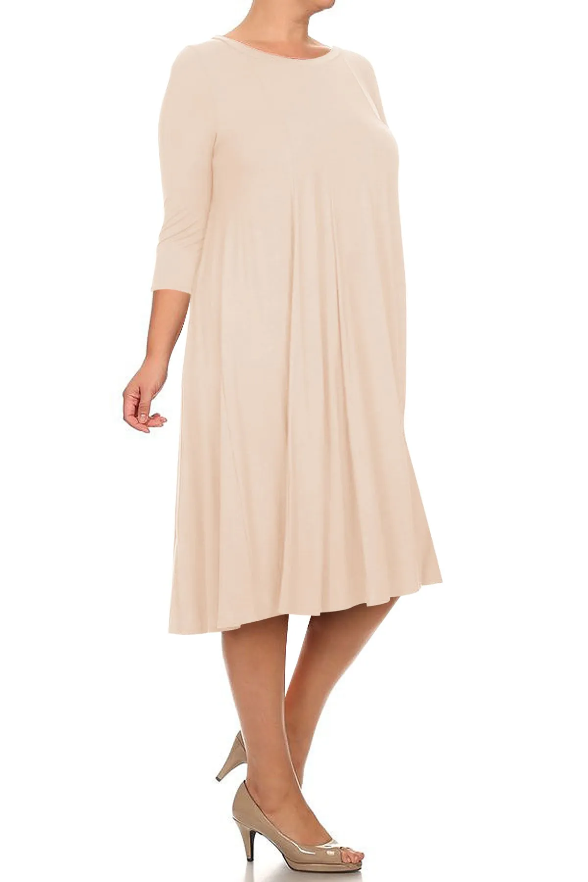 Women's Plus Size Casual  A-Line Pleated Maternity Dress