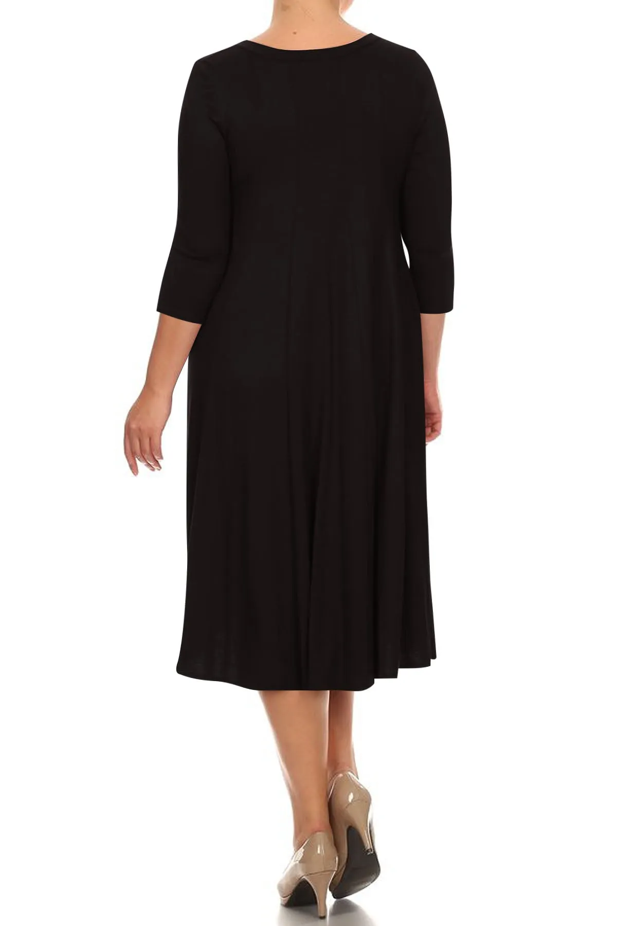 Women's Plus Size Casual  A-Line Pleated Maternity Dress