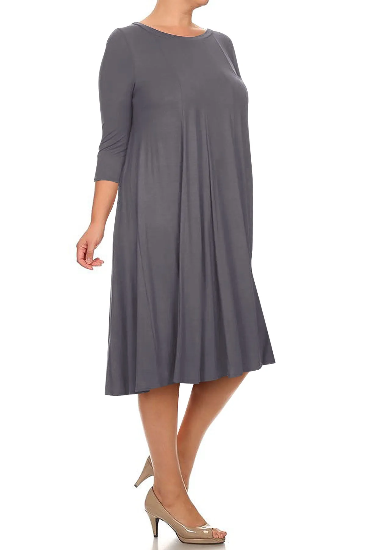 Women's Plus Size Casual  A-Line Pleated Maternity Dress