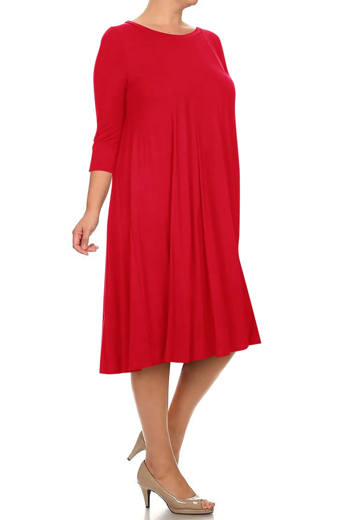 Women's Plus Size Casual  A-Line Pleated Maternity Dress