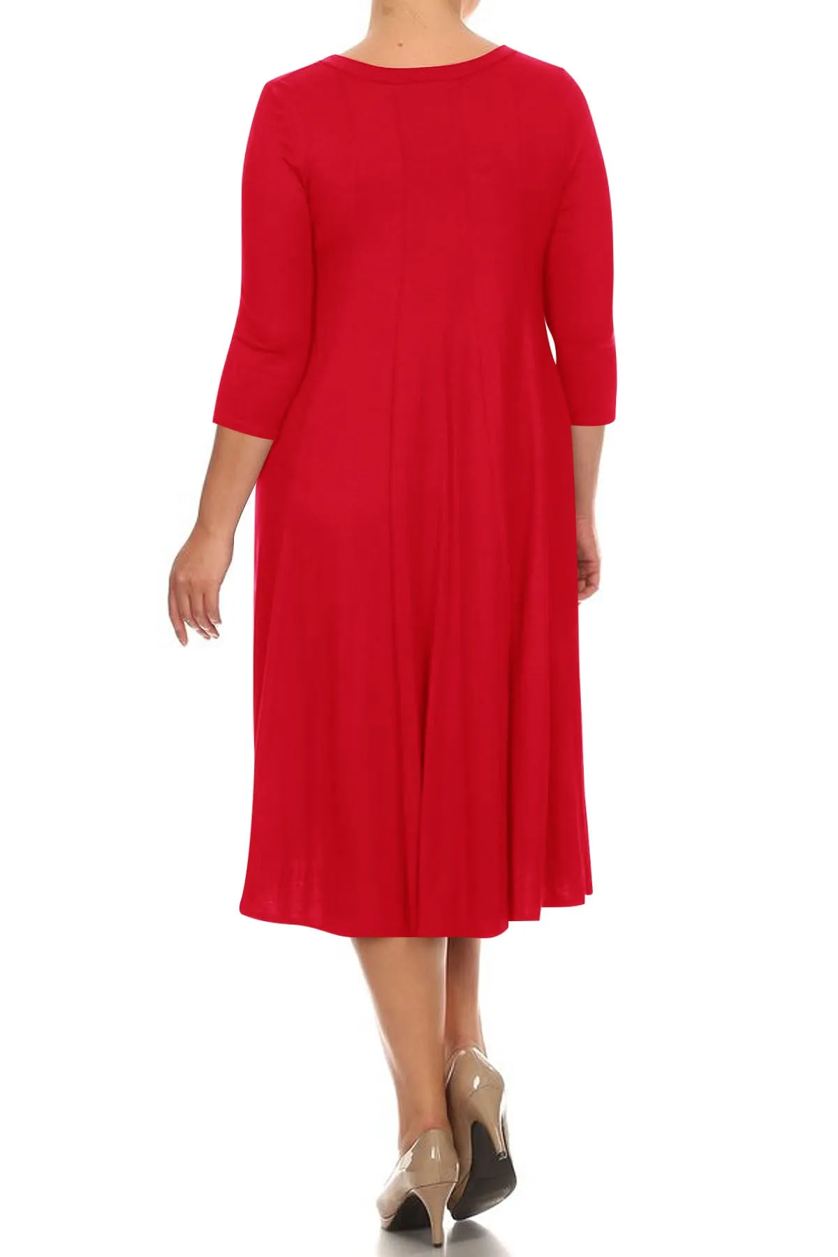 Women's Plus Size Casual  A-Line Pleated Maternity Dress