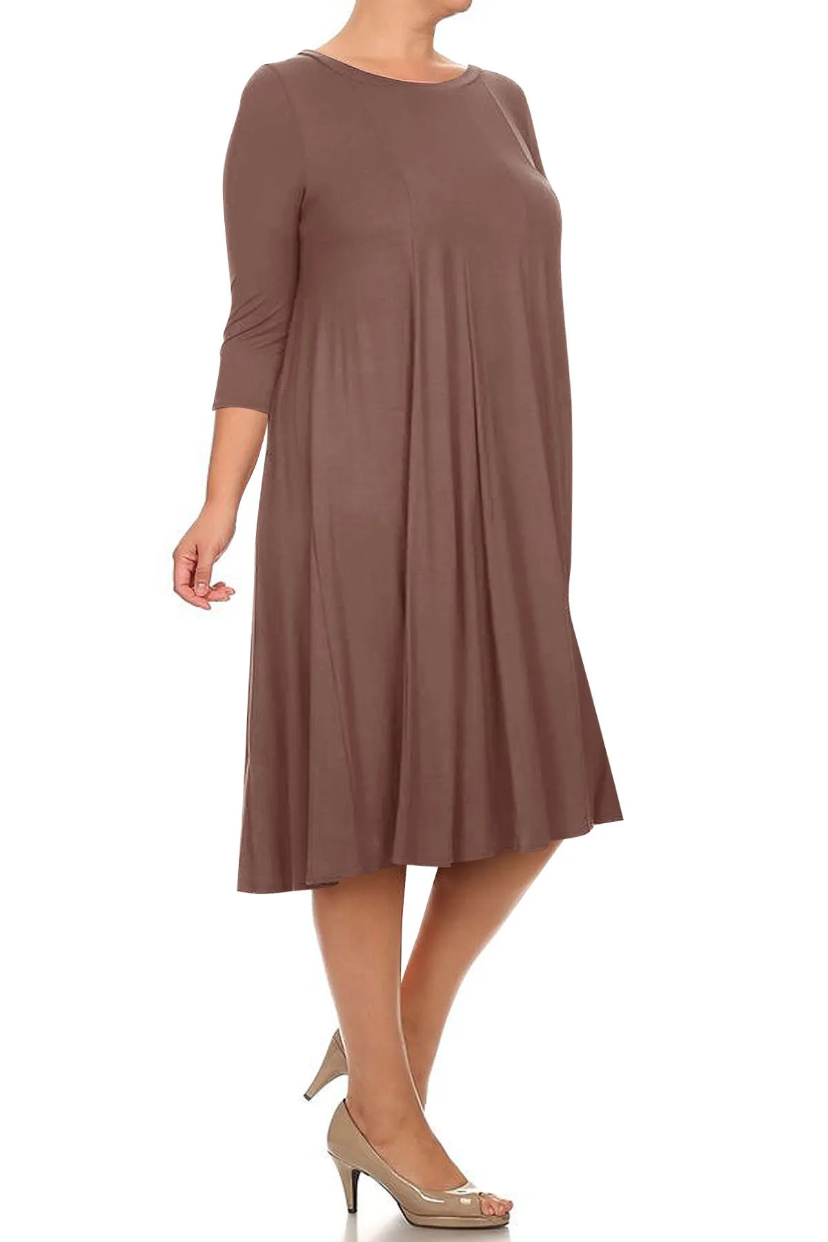 Women's Plus Size Casual  A-Line Pleated Maternity Dress
