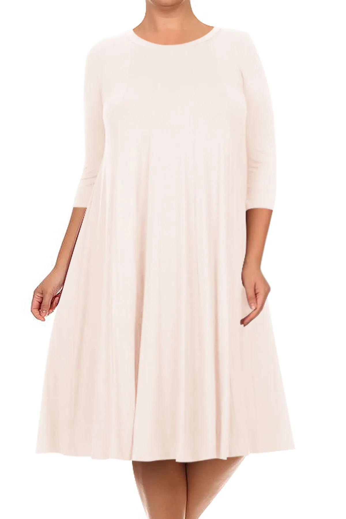 Women's Plus Size Casual  A-Line Pleated Maternity Dress