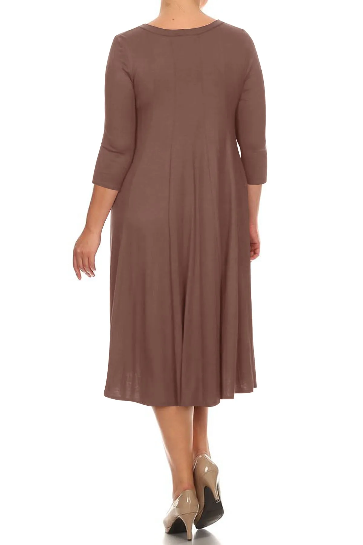 Women's Plus Size Casual  A-Line Pleated Maternity Dress