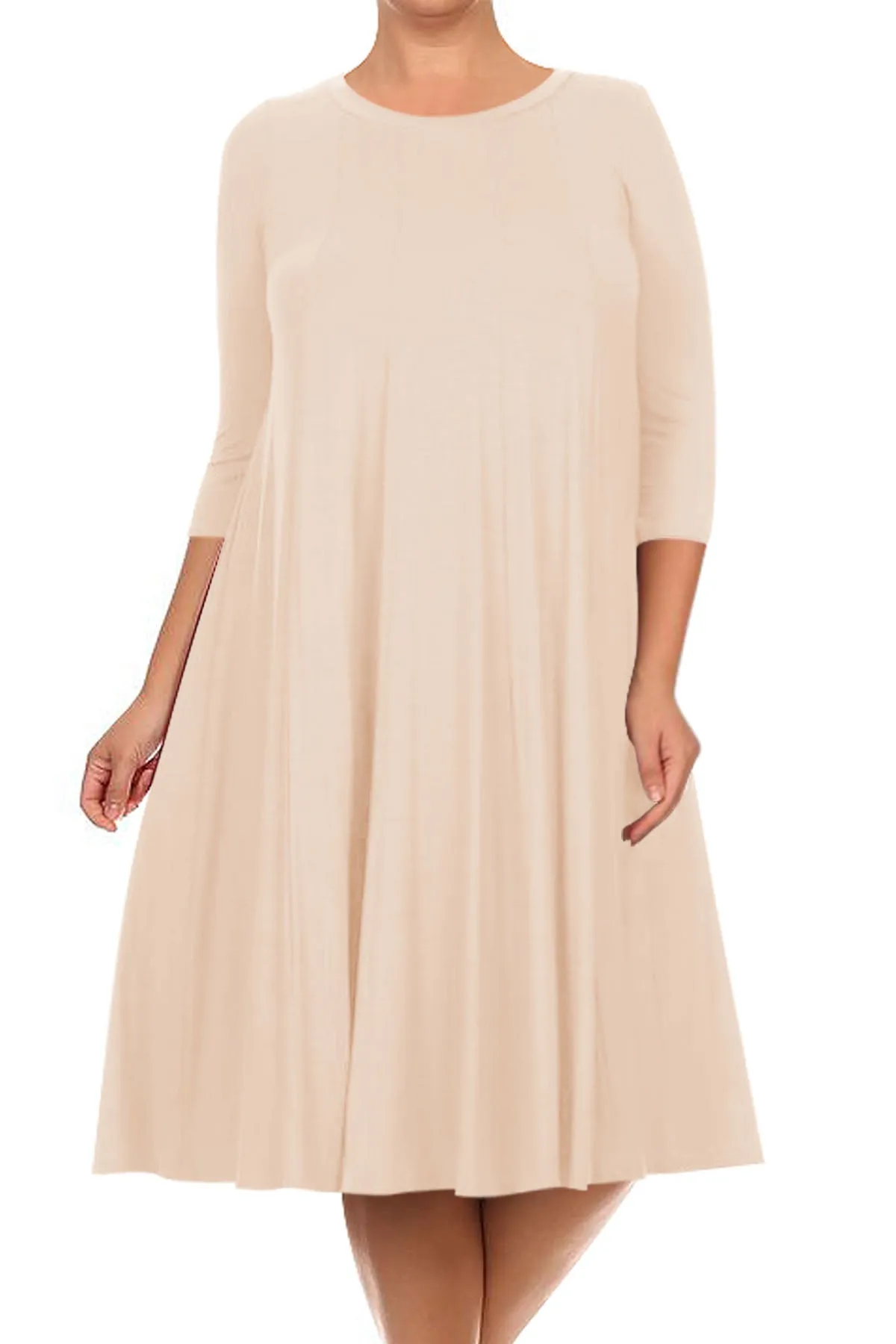 Women's Plus Size Casual  A-Line Pleated Maternity Dress