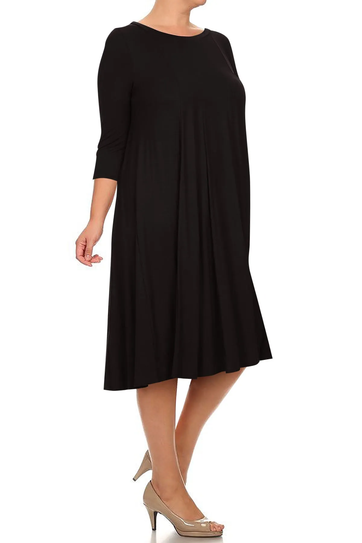 Women's Plus Size Casual  A-Line Pleated Maternity Dress