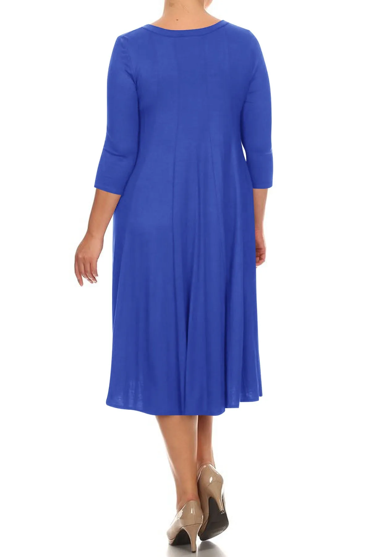 Women's Plus Size Casual  A-Line Pleated Maternity Dress