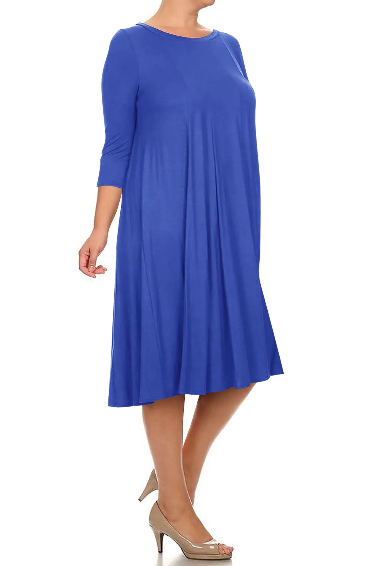Women's Plus Size Casual  A-Line Pleated Maternity Dress