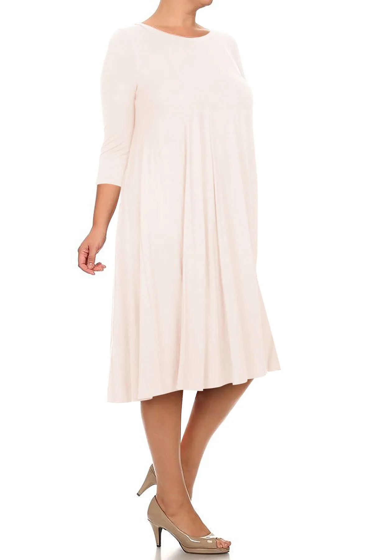 Women's Plus Size Casual  A-Line Pleated Maternity Dress