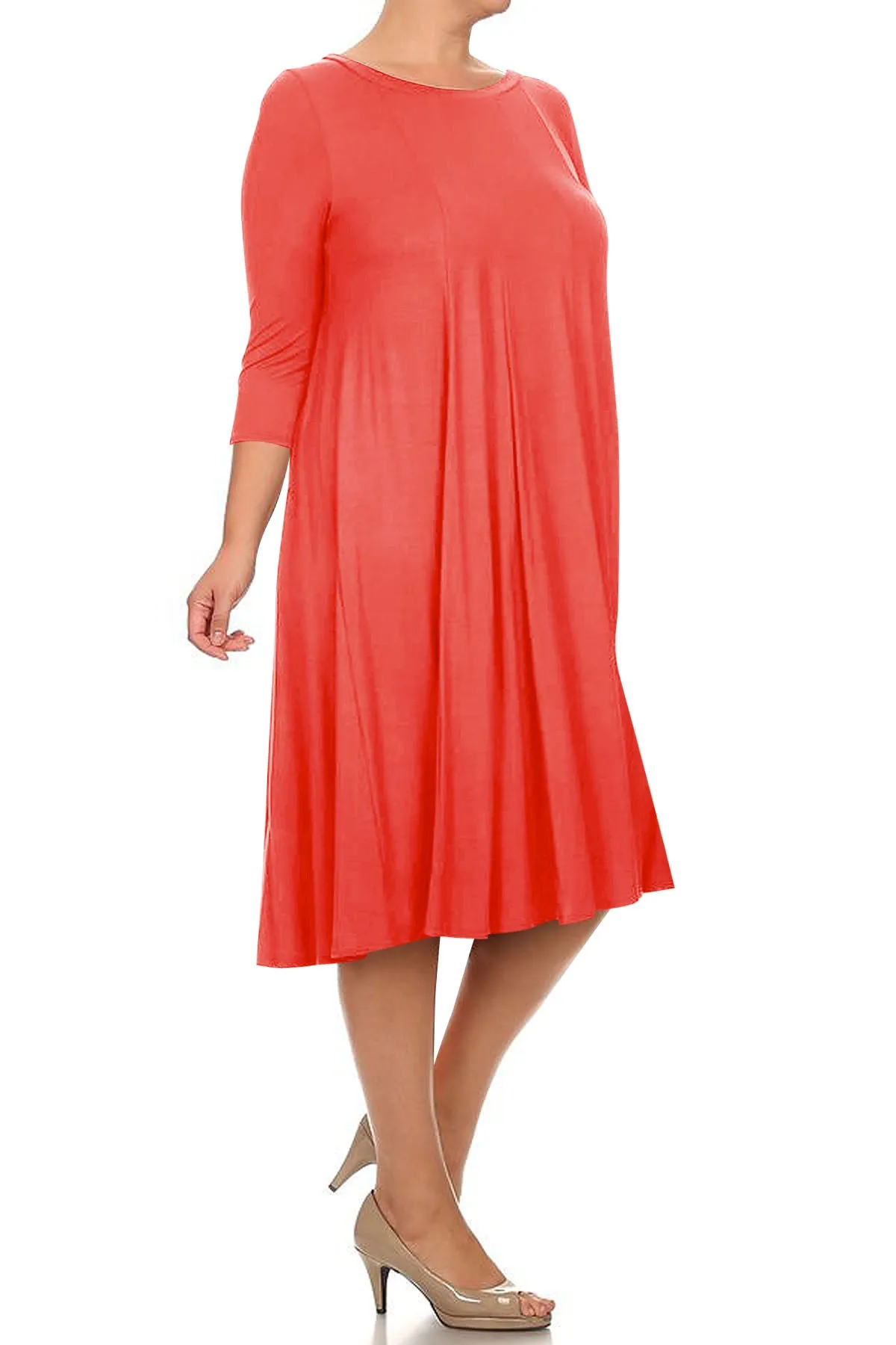 Women's Plus Size Casual  A-Line Pleated Maternity Dress