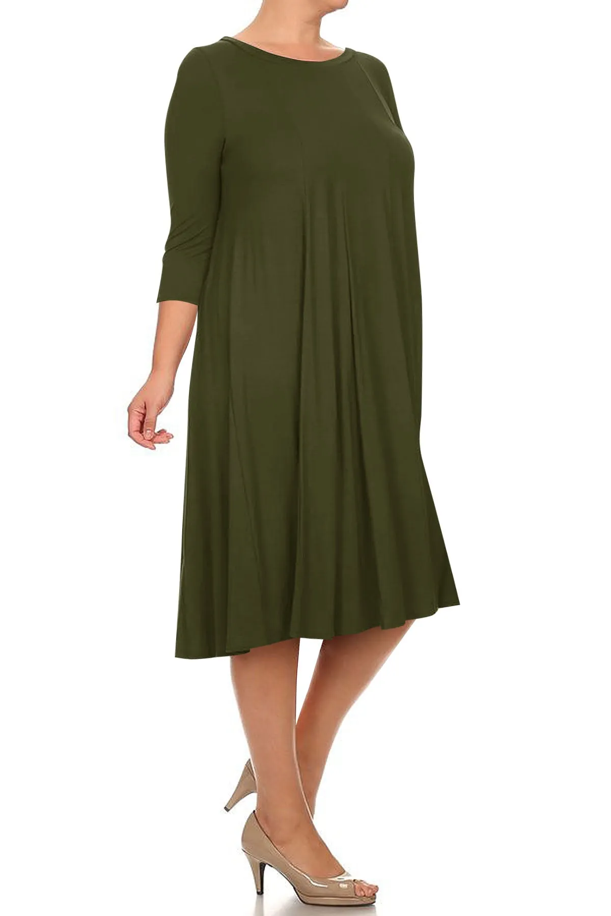 Women's Plus Size Casual  A-Line Pleated Maternity Dress