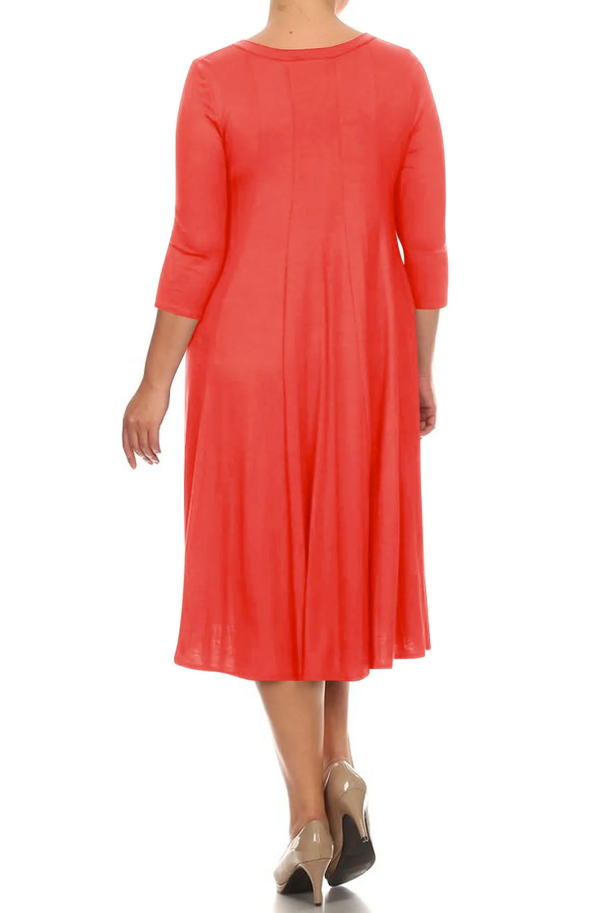 Women's Plus Size Casual  A-Line Pleated Maternity Dress