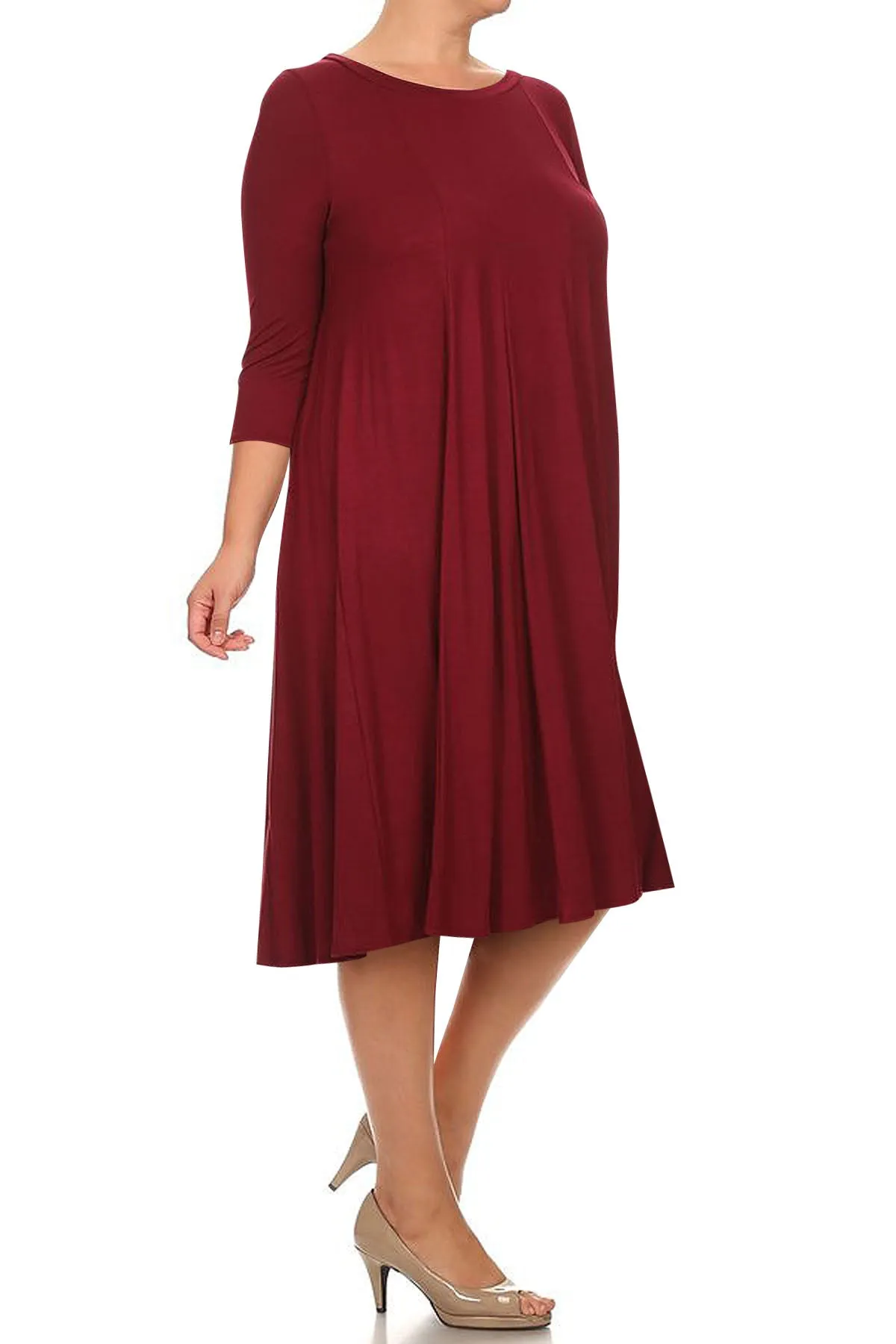 Women's Plus Size Casual  A-Line Pleated Maternity Dress