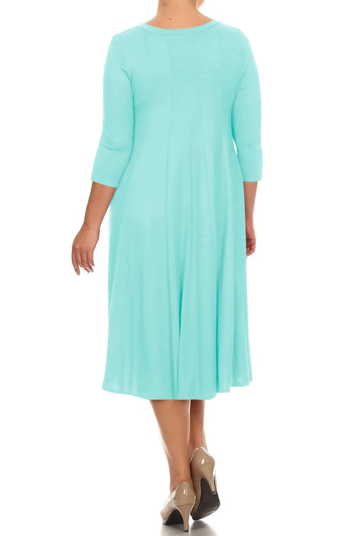 Women's Plus Size Casual  A-Line Pleated Maternity Dress