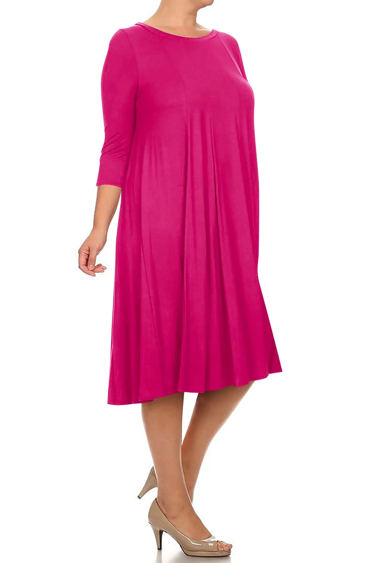 Women's Plus Size Casual  A-Line Pleated Maternity Dress