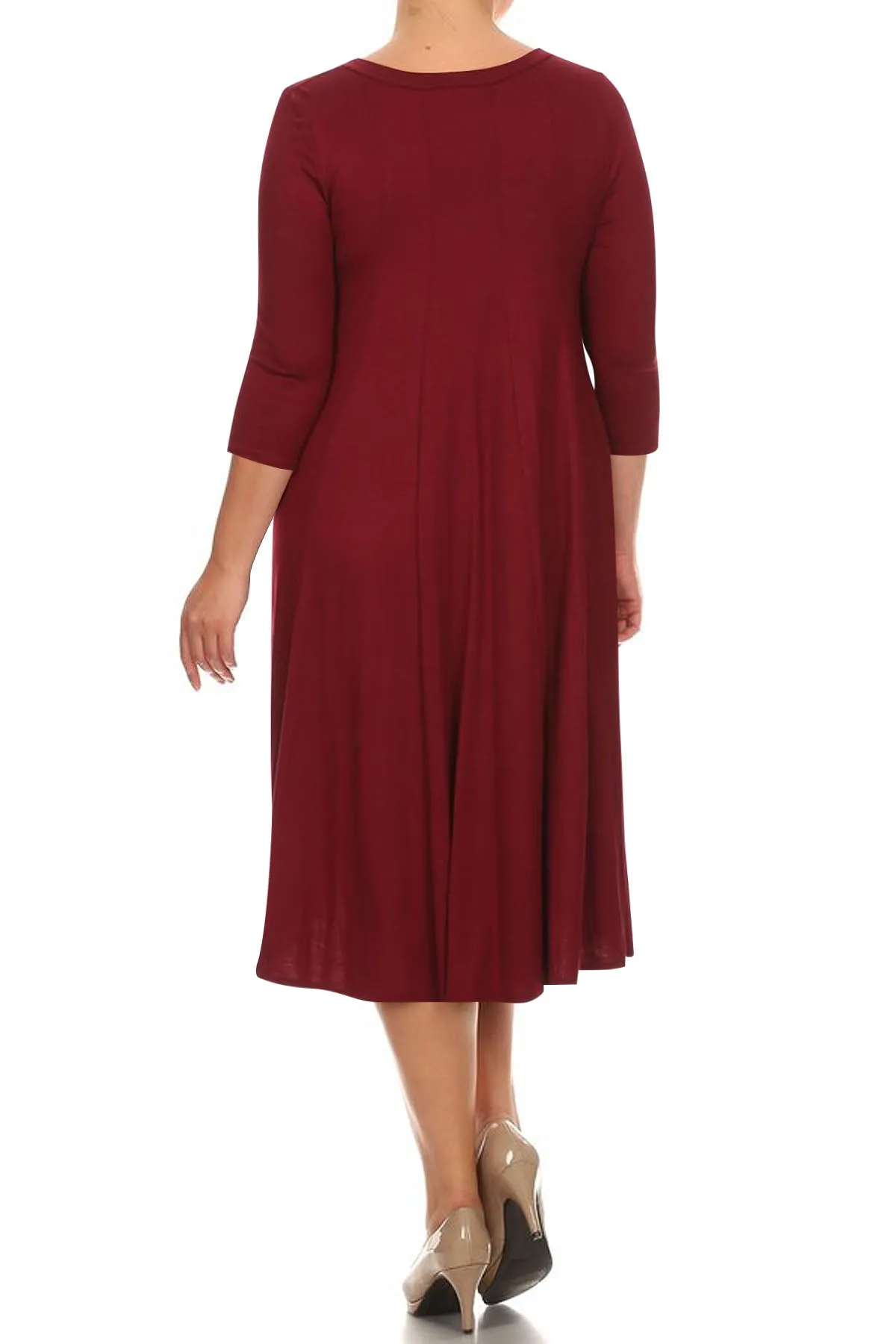 Women's Plus Size Casual  A-Line Pleated Maternity Dress