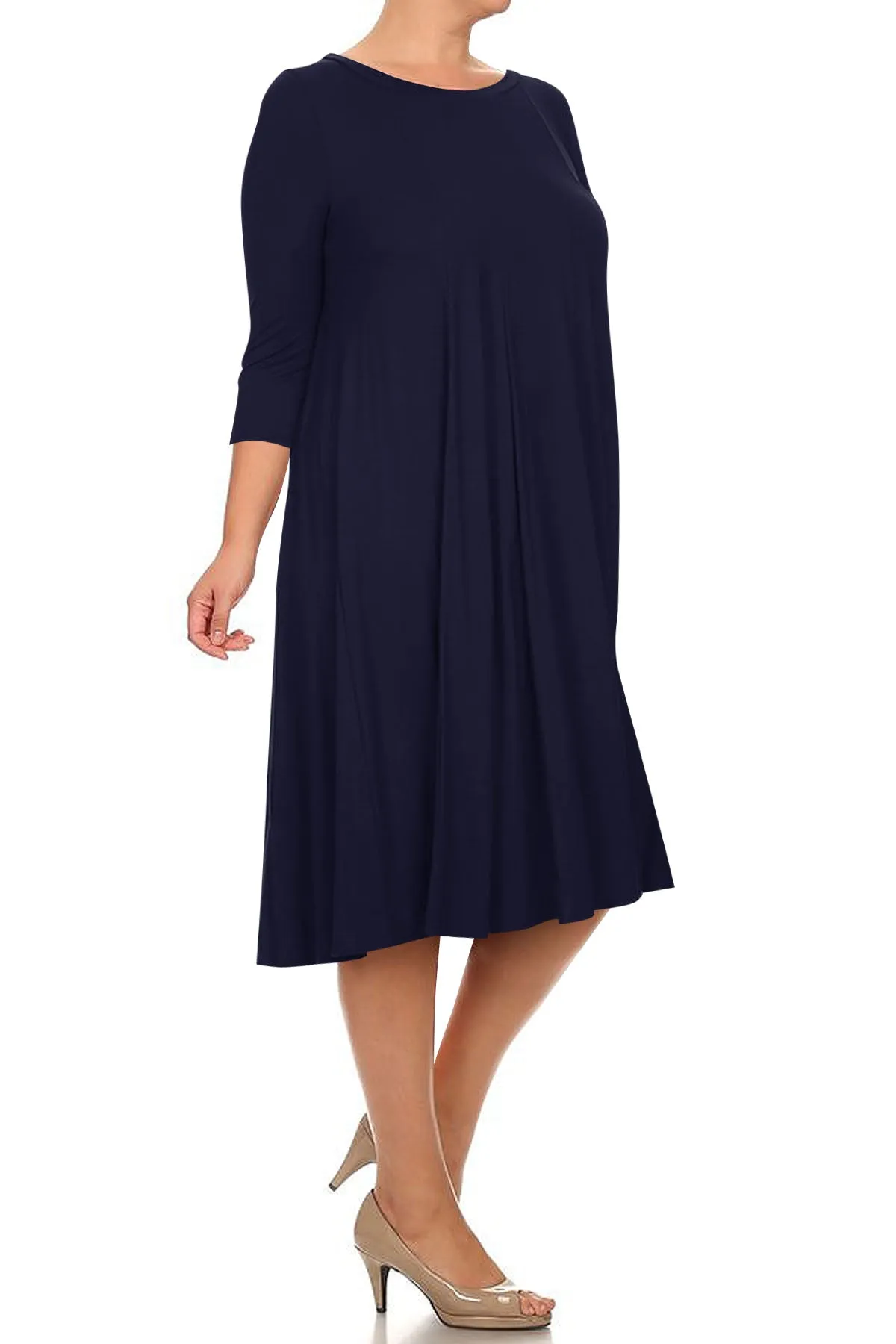 Women's Plus Size Casual  A-Line Pleated Maternity Dress