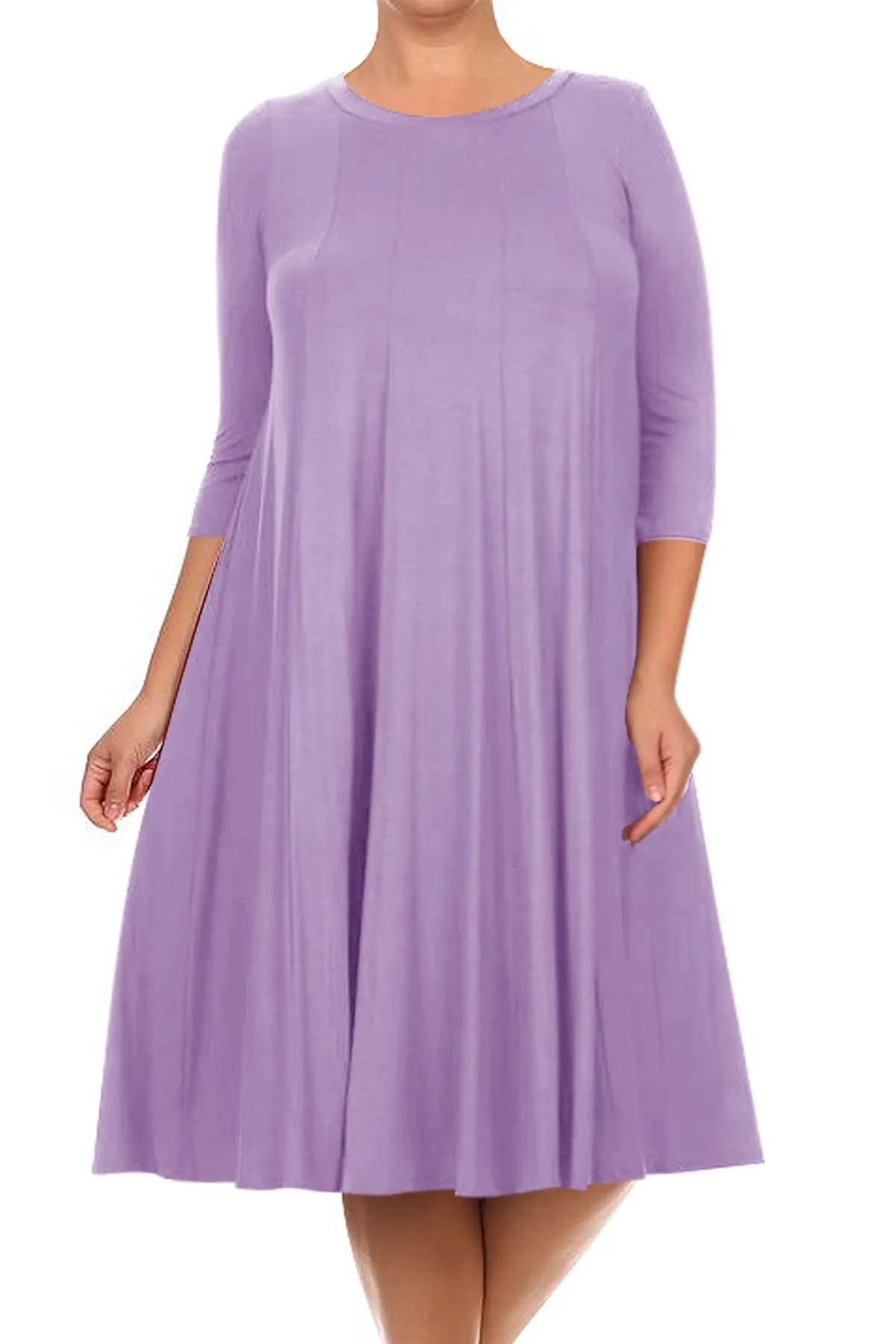 Women's Plus Size Casual  A-Line Pleated Maternity Dress