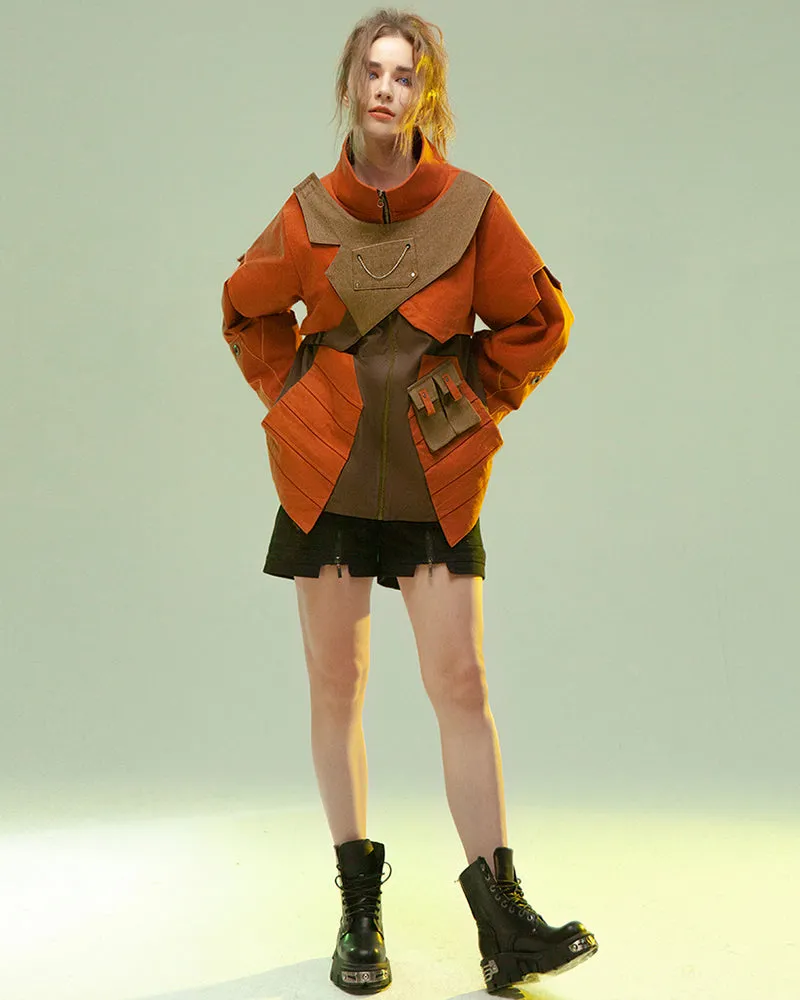 XIPHEVIL Cyberpunk Outfits Far-Off Vanguard Multi-Pocket Jacket