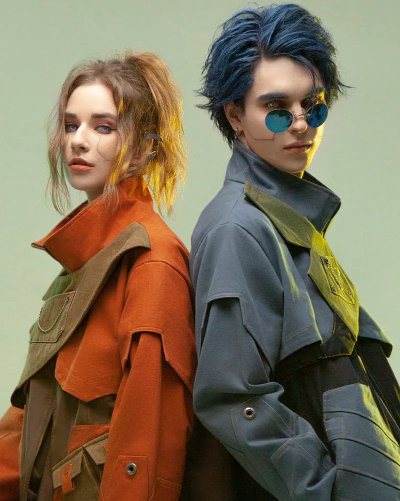 XIPHEVIL Cyberpunk Outfits Far-Off Vanguard Multi-Pocket Jacket